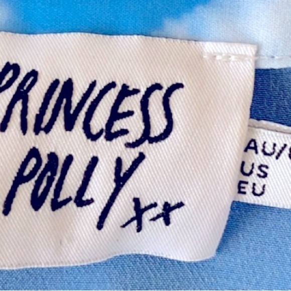 PRINCESS POLLY Georgina Button Down Shirt in Blue SZ 2 - Picture 5 of 5